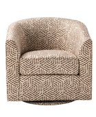 Pablo Modern Swivel Barrel Chair with Upholstered Fabric & Metal Base