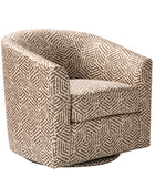 Pablo Modern Swivel Barrel Chair with Upholstered Fabric & Metal Base