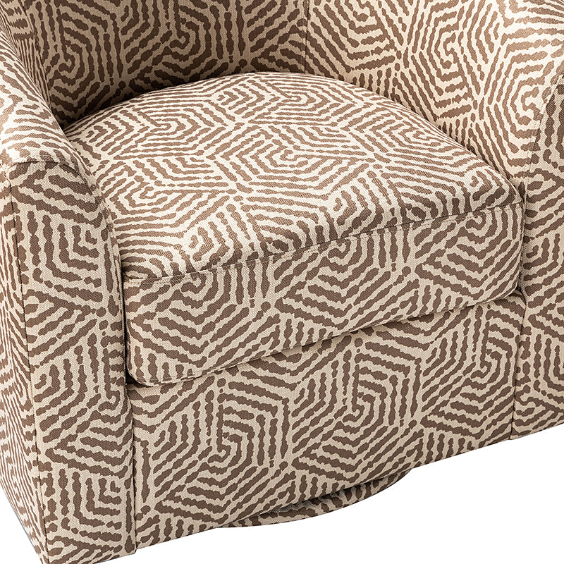 Pablo Modern Swivel Barrel Chair with Upholstered Fabric & Metal Base