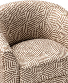 Pablo Modern Swivel Barrel Chair with Upholstered Fabric & Metal Base