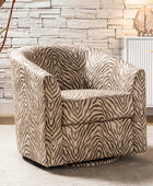 Pablo Modern Swivel Barrel Chair with Upholstered Fabric & Metal Base