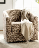 Pablo Modern Swivel Barrel Chair with Upholstered Fabric & Metal Base