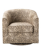 Pablo Modern Swivel Barrel Chair with Upholstered Fabric & Metal Base