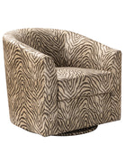 Pablo Modern Swivel Barrel Chair with Upholstered Fabric & Metal Base