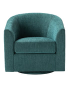 Pablo Modern Swivel Barrel Chair with Upholstered Fabric & Metal Base