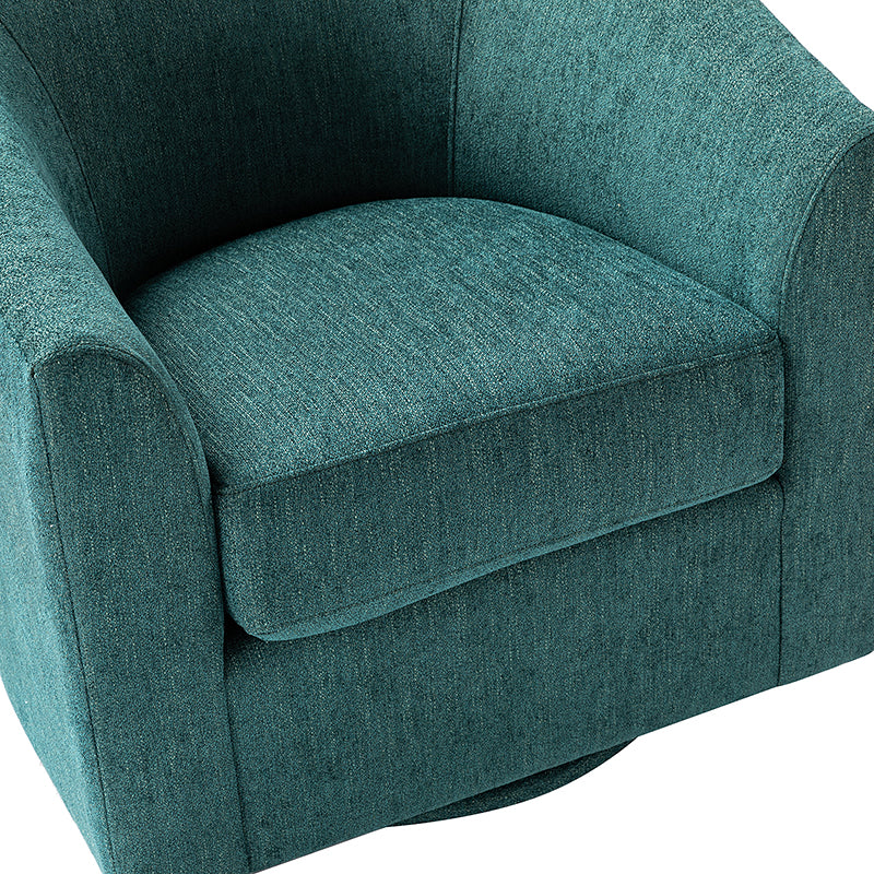 Pablo Modern Swivel Barrel Chair with Upholstered Fabric & Metal Base