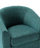 Pablo Modern Swivel Barrel Chair with Upholstered Fabric & Metal Base