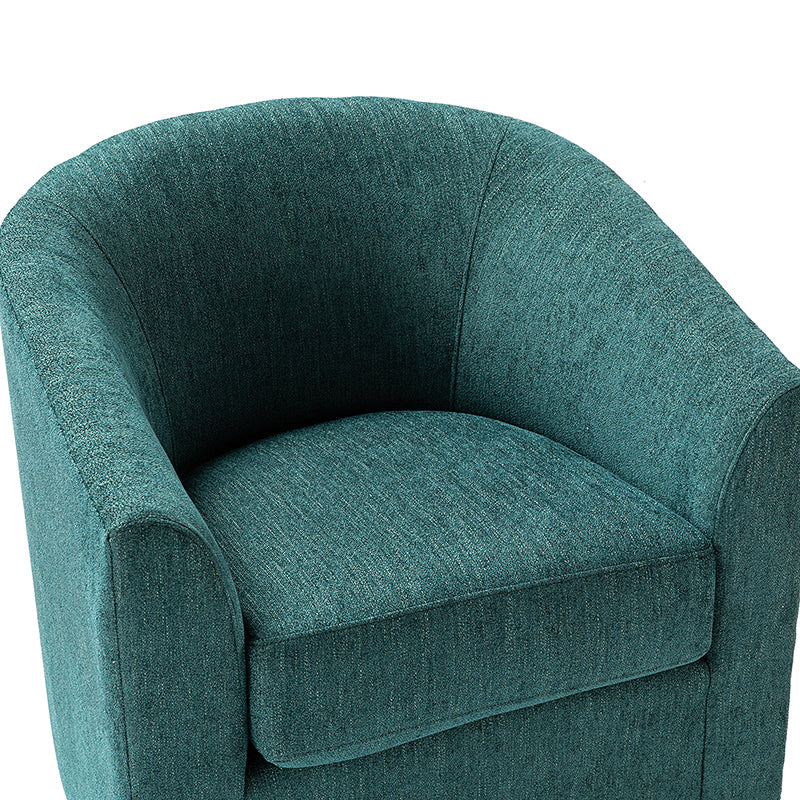 Pablo Modern Swivel Barrel Chair with Upholstered Fabric & Metal Base