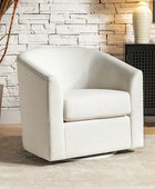Pablo Modern Swivel Barrel Chair with Upholstered Fabric & Metal Base