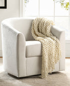 Pablo Modern Swivel Barrel Chair with Upholstered Fabric & Metal Base