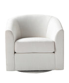 Pablo Modern Swivel Barrel Chair with Upholstered Fabric & Metal Base