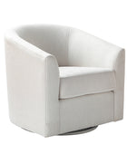 Pablo Modern Swivel Barrel Chair with Upholstered Fabric & Metal Base