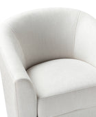 Pablo Modern Swivel Barrel Chair with Upholstered Fabric & Metal Base