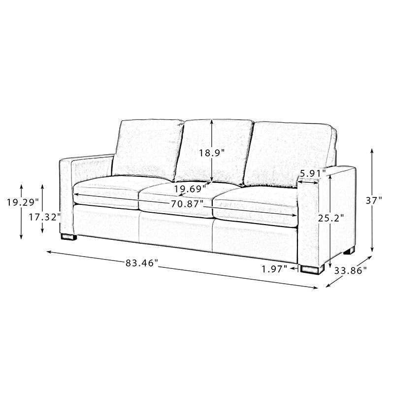 Enrico 83.46" Wide Sofa