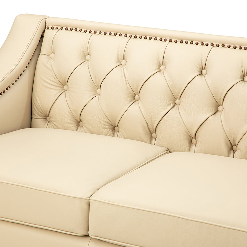 Beige leather online lounge