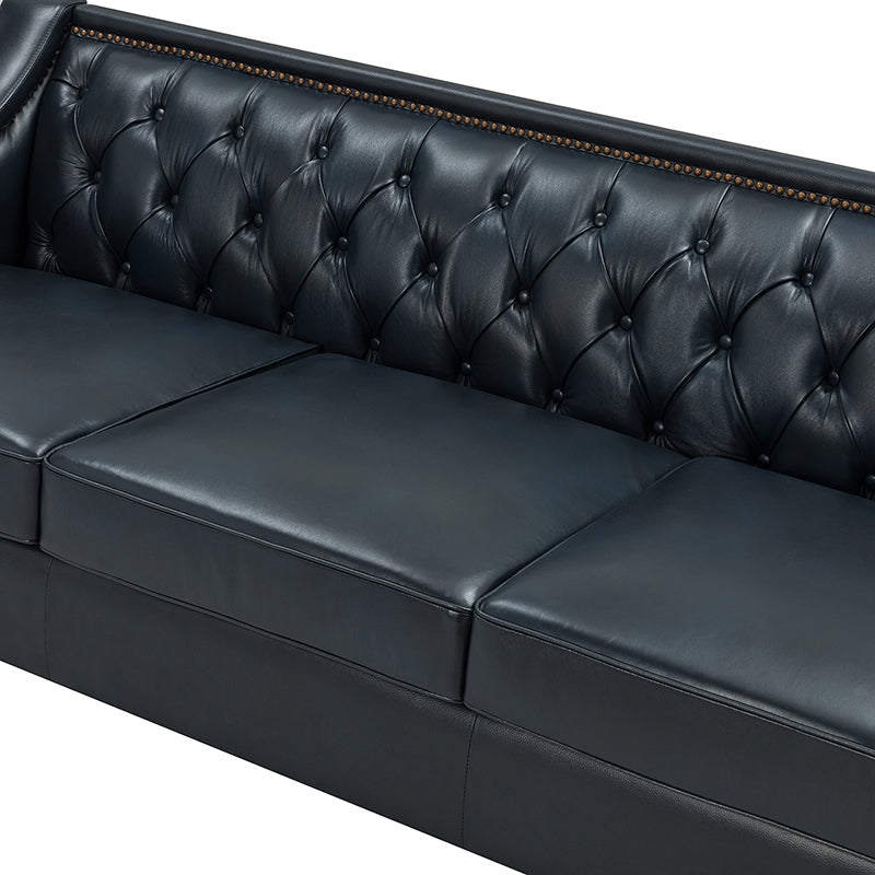 Genuine leather discount 3 seater sofa