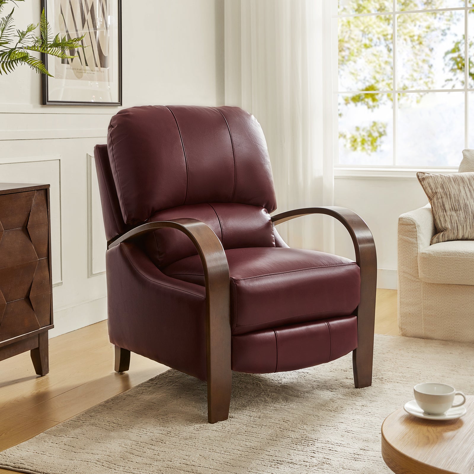 Melisa Genuine Leather Manual Recliner HULALA HOME