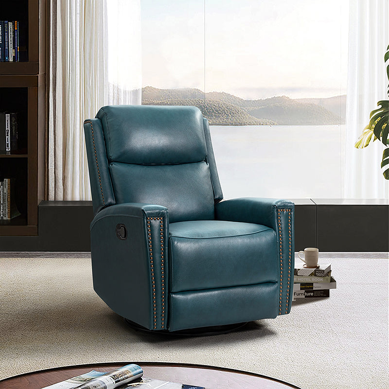 Faux leather discount swivel rocker recliner