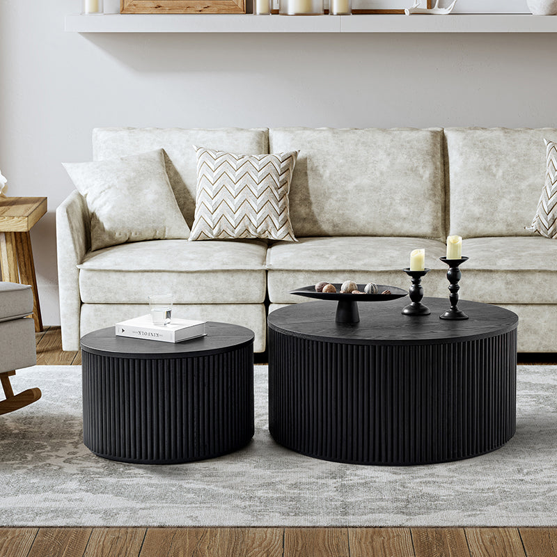 Rold Modern Minimalist Storage Coffee Table Set (Set of 2)