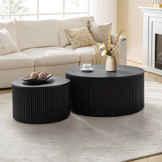 Rold Modern Minimalist Storage Coffee Table Set (Set of 2)