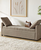 Benito 59.4" Wide End of Bed Storage Couch Bench with Two Throw Pillows