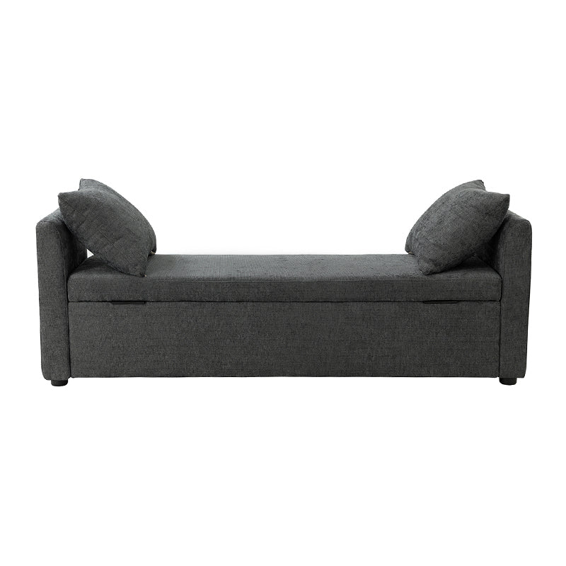 Benito 59.4" Wide Storage Bench With Two Throw Pillows