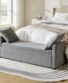 Benito 59.4" Wide End of Bed Storage Couch Bench with Two Throw Pillows