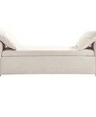 Benito 59.4" Wide End of Bed Storage Couch Bench with Two Throw Pillows