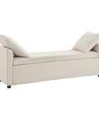 Benito 59.4" Wide End of Bed Storage Couch Bench with Two Throw Pillows