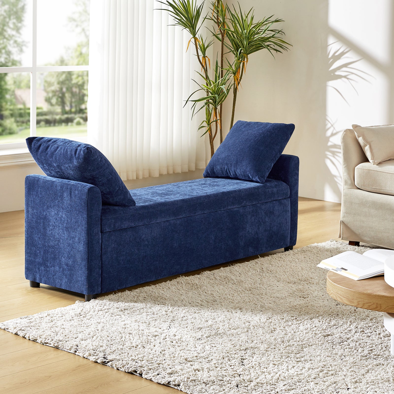 Chaise longue storage bench sale
