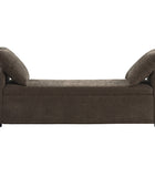 Benito 59.4" Wide End of Bed Storage Couch Bench with Two Throw Pillows