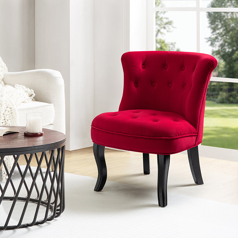 Elegantly Curved Jonnie Tufted Vanity Stool