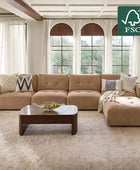 Memosa Deep-Seat Modular Sectional Sofa with Memory Foam