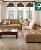 Memosa Deep-Seat Modular Sectional Sofa with Memory Foam Cushions