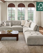 Memosa Deep-Seat Modular Sectional Sofa with Memory Foam Cushions