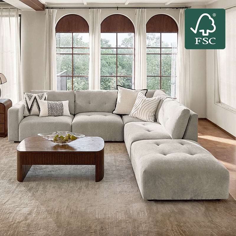 Memosa Deep-Seat Modular Sectional Sofa with Memory Foam Cushions