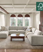 Memosa Deep-Seat Modular Sectional Sofa with Memory Foam Cushions in Beige – Modern Living Room Furniture