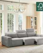 Modern Chenille Upholstered Reclining Sofa with Electric Recliners for Living Room-grey