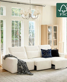 Modern Chenille Upholstered Reclining Sofa with Electric Recliners for Living Room