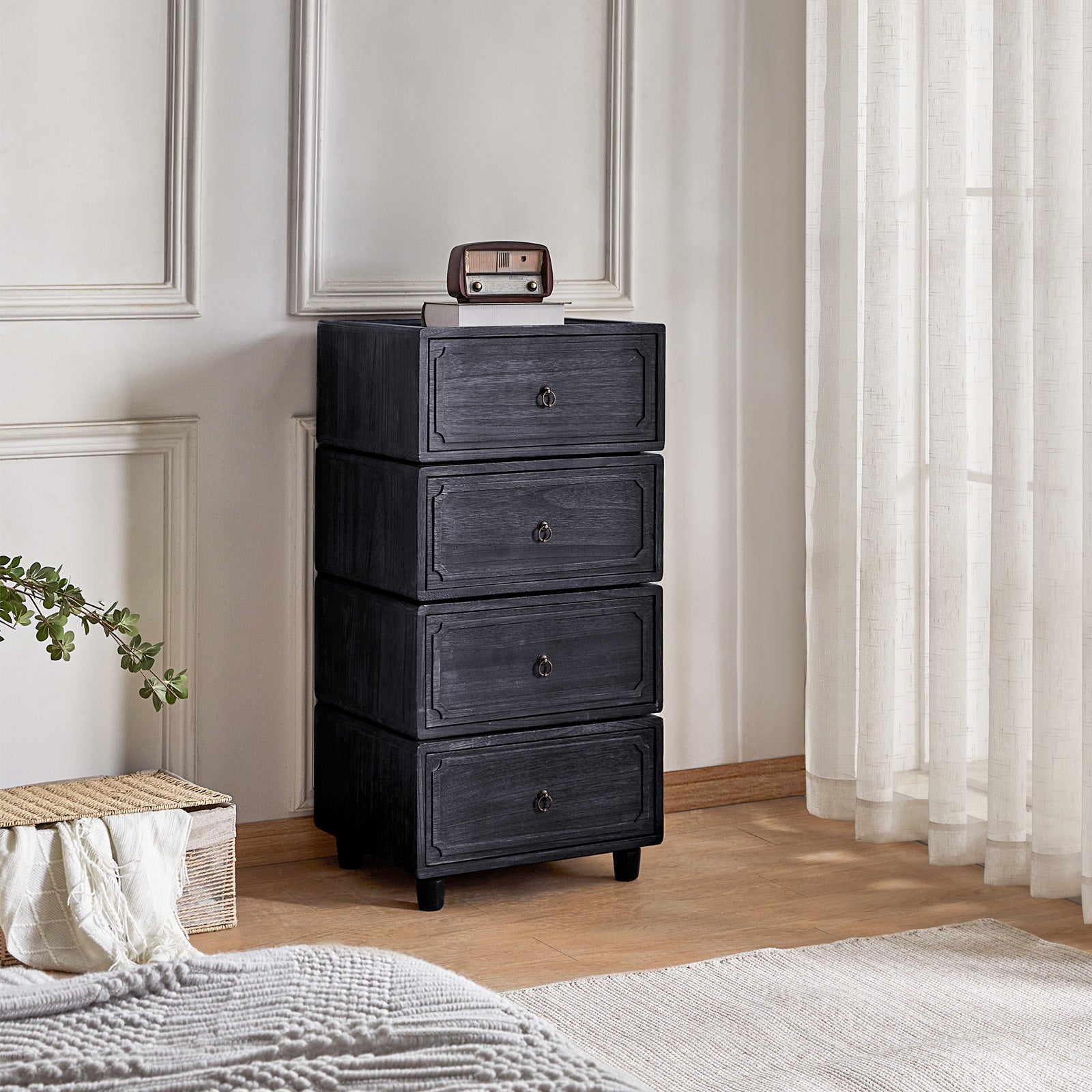 Peggie Transitional Farmhouse Combination Nightstand(Multiple Unit Options)