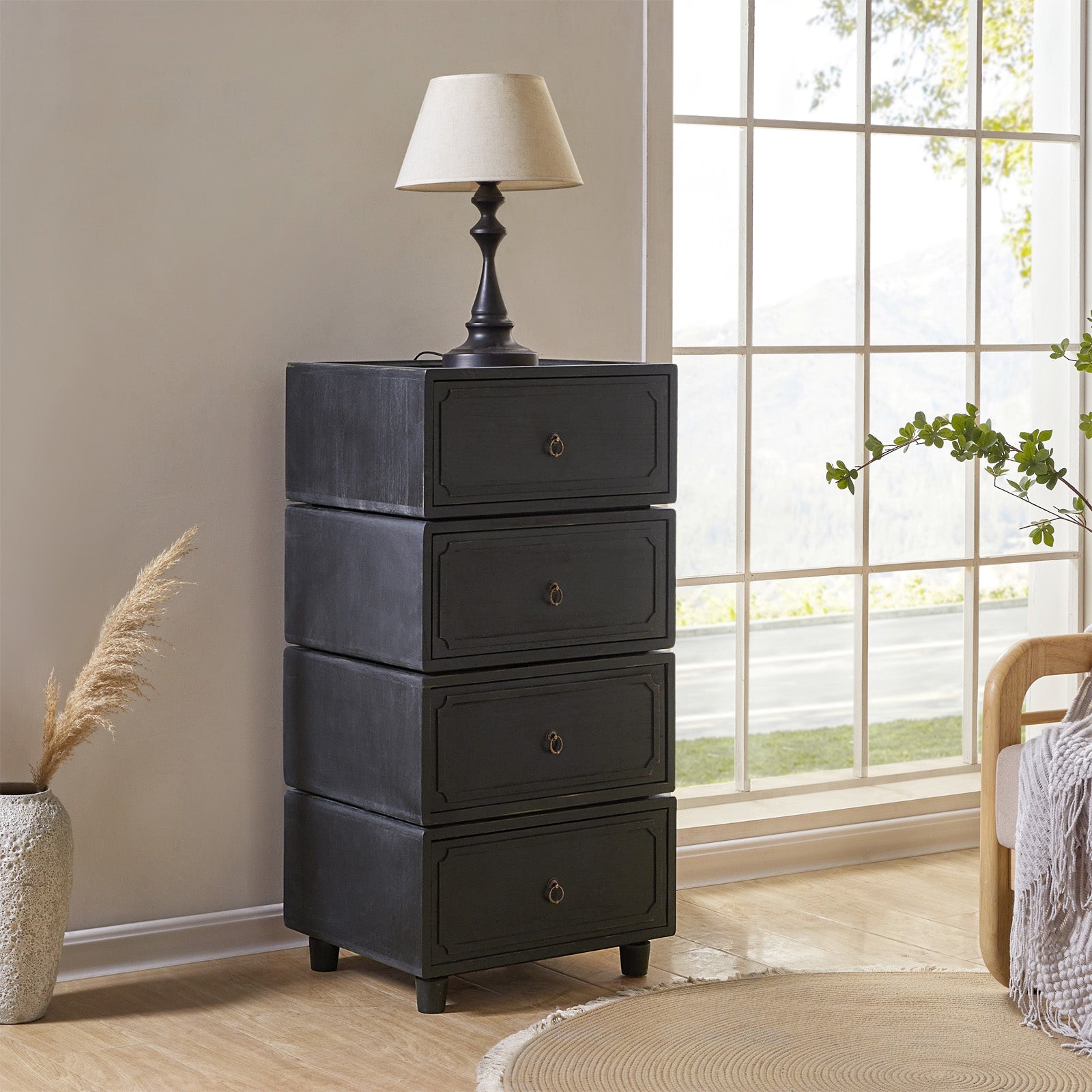 Peggie Transitional Farmhouse Combination Nightstand(Multiple Unit Options)