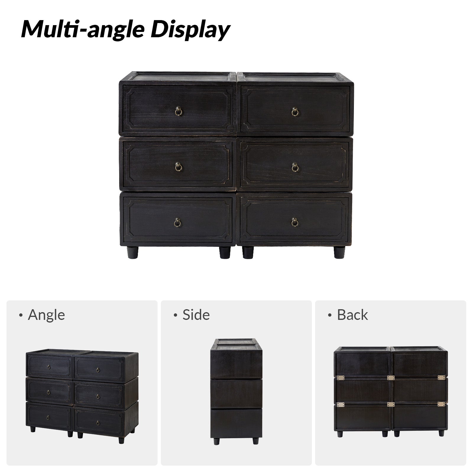 Peggie Transitional Farmhouse Combination Nightstand(Multiple Unit Options)