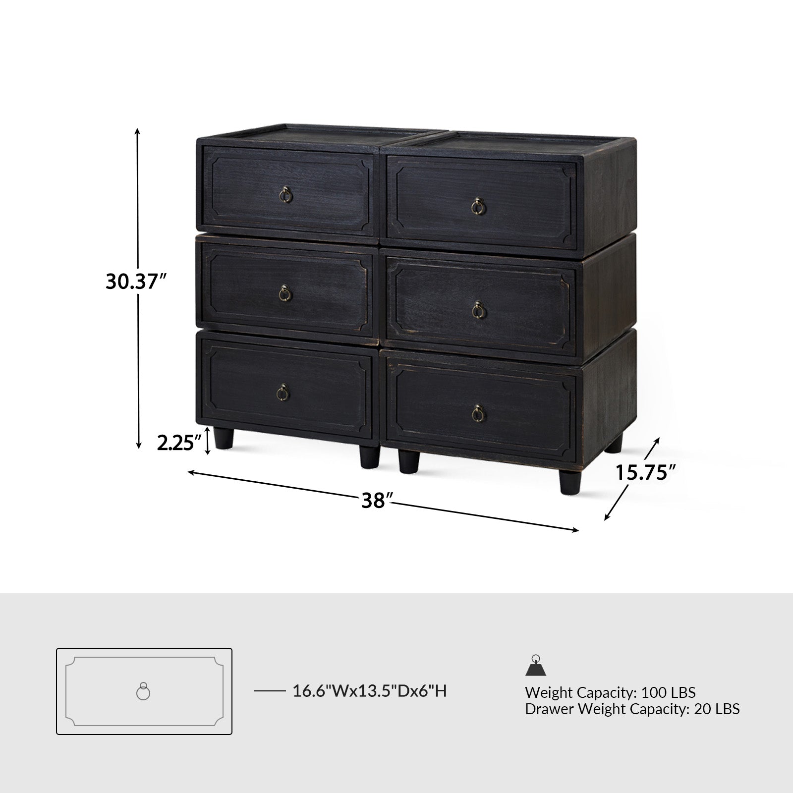 Peggie Transitional Farmhouse Combination Nightstand(Multiple Unit Options)