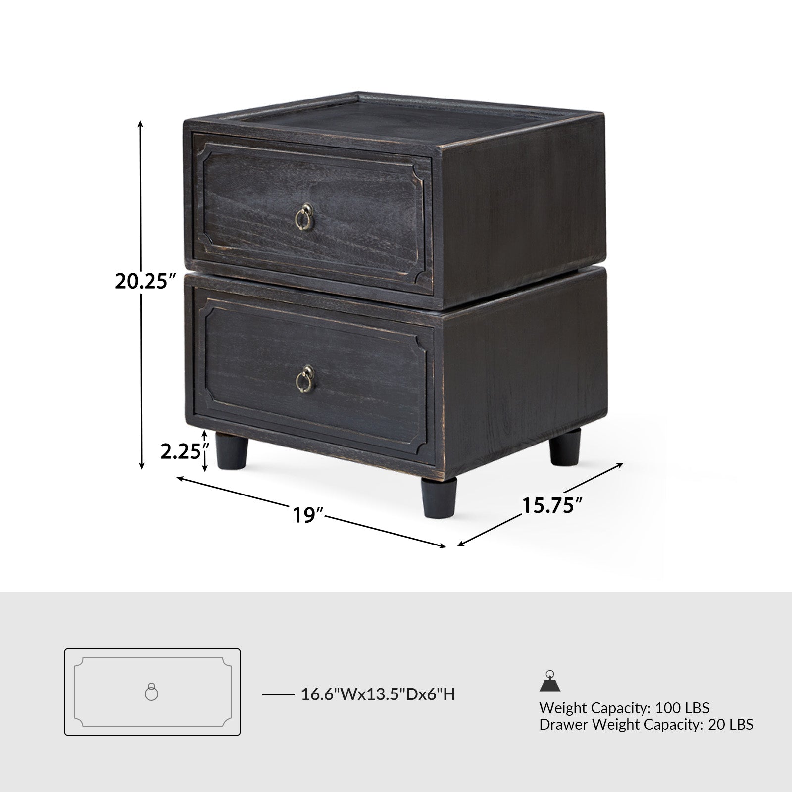 Peggie Transitional Farmhouse Combination Nightstand(Multiple Unit Options)