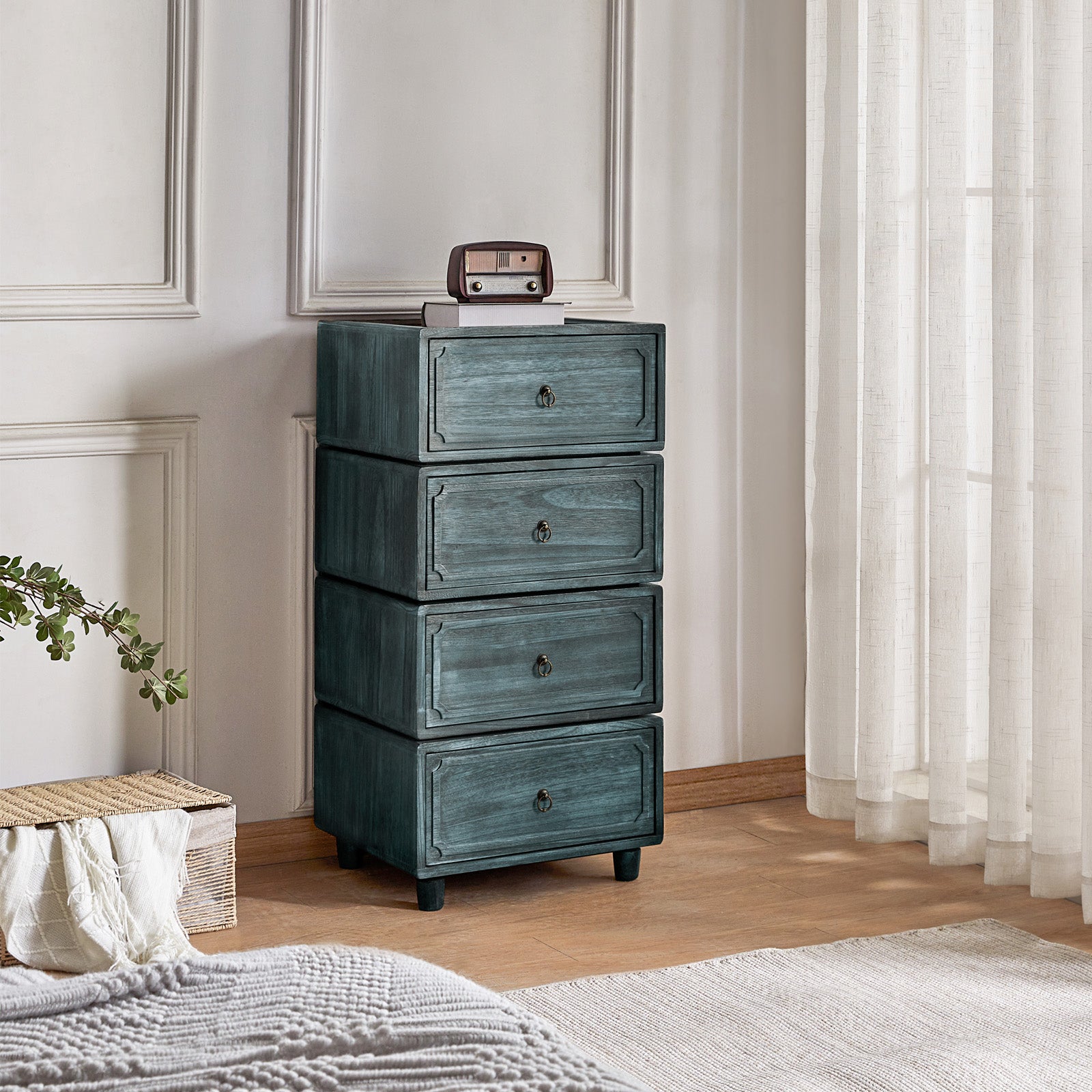 Peggie Transitional Farmhouse Combination Nightstand(Multiple Unit Options)