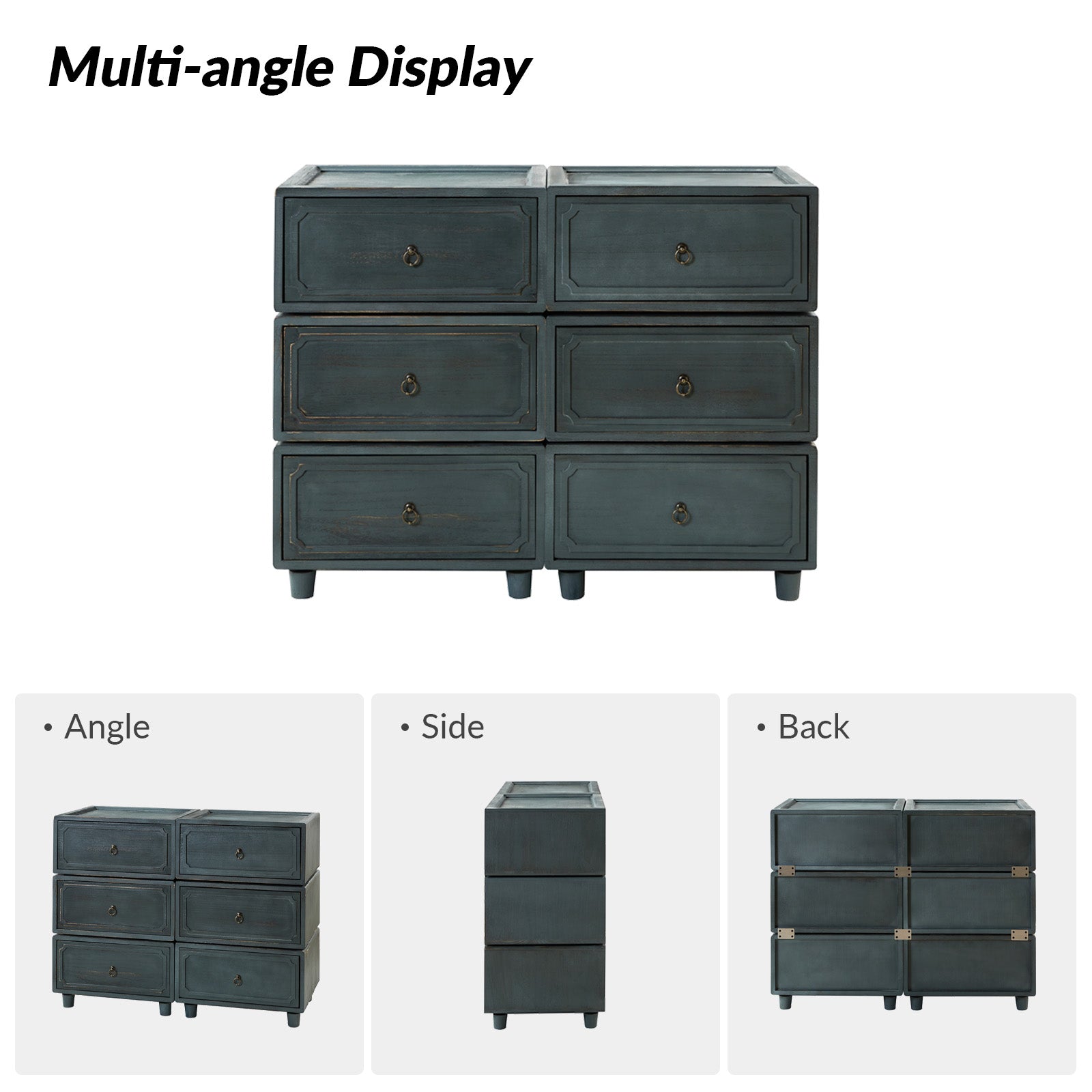 Peggie Transitional Farmhouse Combination Nightstand(Multiple Unit Options)