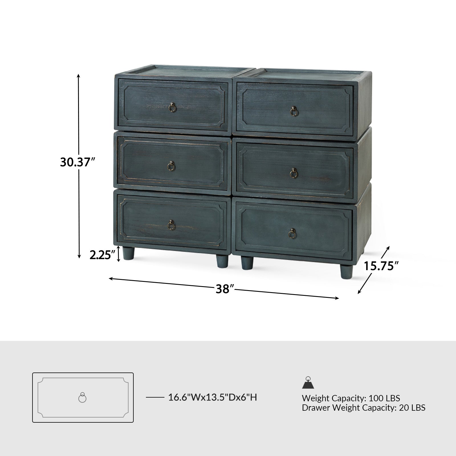 Peggie Transitional Farmhouse Combination Nightstand(Multiple Unit Options)