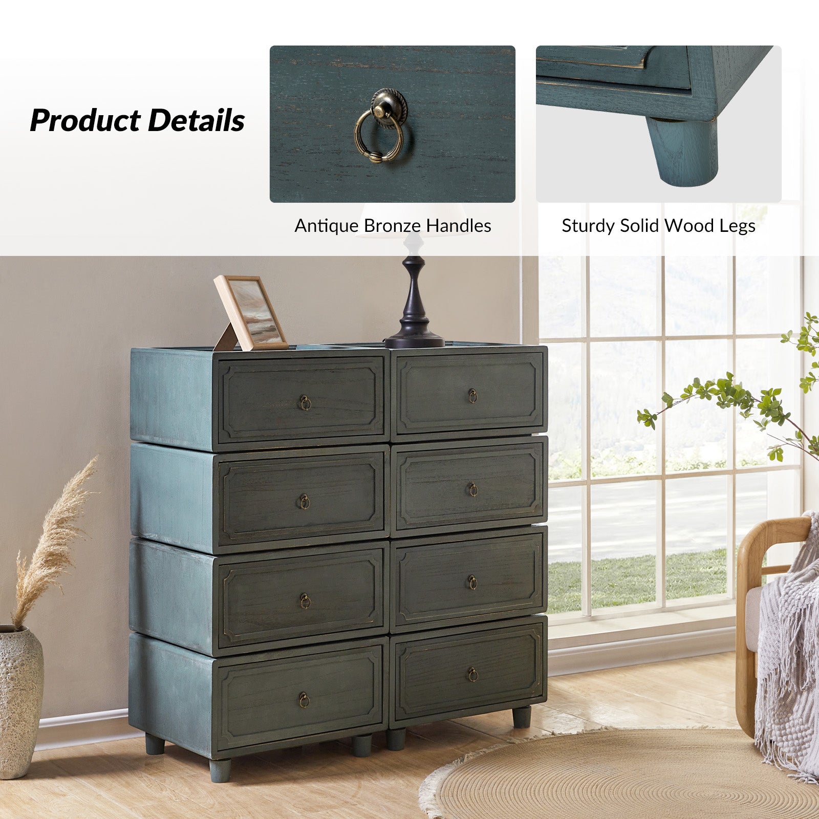 Peggie Transitional Farmhouse Combination Nightstand(Multiple Unit Options)