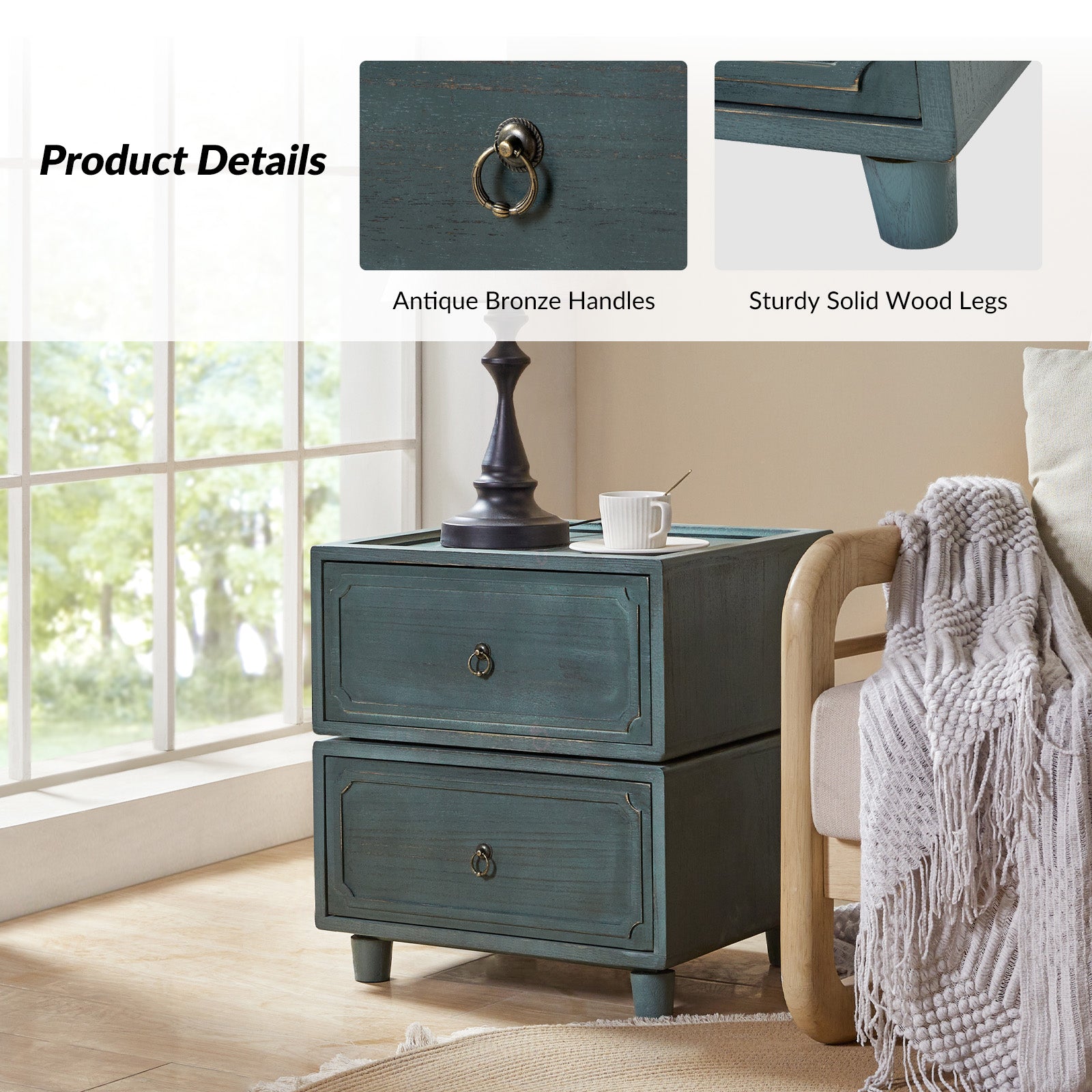 Peggie Transitional Farmhouse Combination Nightstand(Multiple Unit Options)