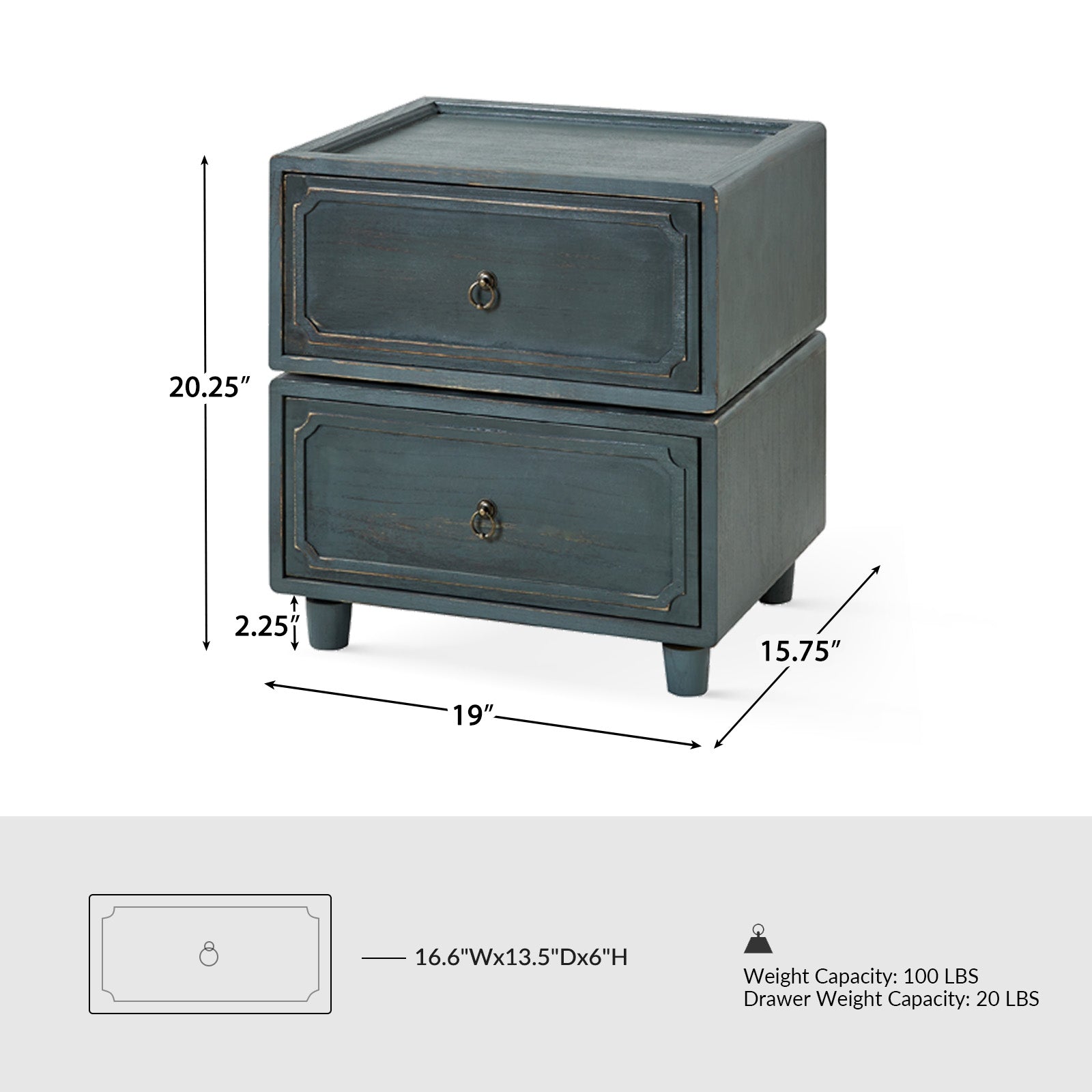 Peggie Transitional Farmhouse Combination Nightstand(Multiple Unit Options)